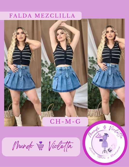 FALDA MEZCLILLA MV03