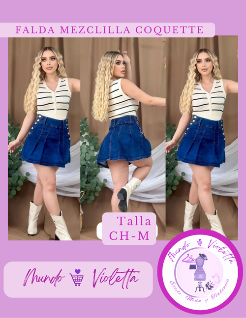 FALDA MEZCLILLA COQUETTE MV01