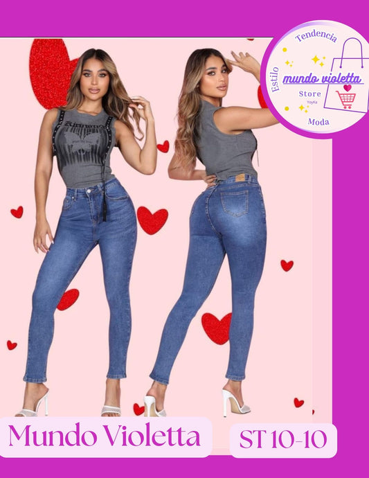 MV02 Jeans Mujer Mezclilla Stretch Súper Skinny